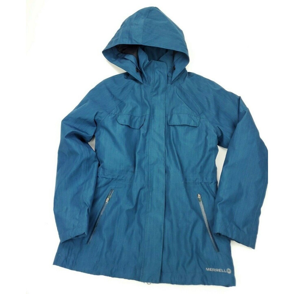 Merrell Xdry Waterproof Rain Jacket Coat Women's Size XS Blue Select Dry
